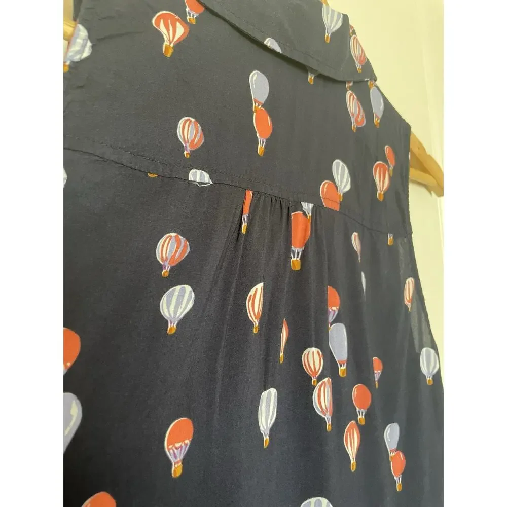 MAEVE BY ANTHROPOLOGIE SLEEVELESS NOVELTY PRINT HOT AIR BALLOON BLOUSE SZ XS - Picture 5 of 14